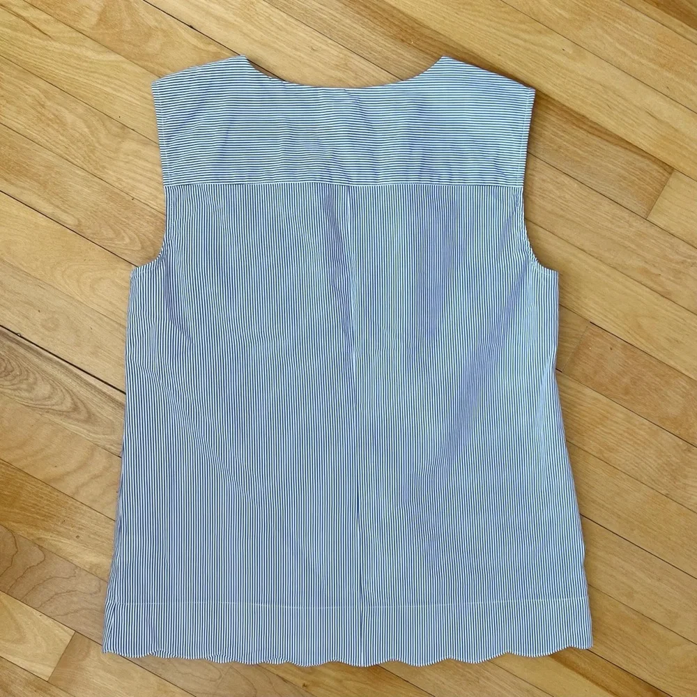 J. Crew Sleeveless Blue Stripe Blouse - Size 0